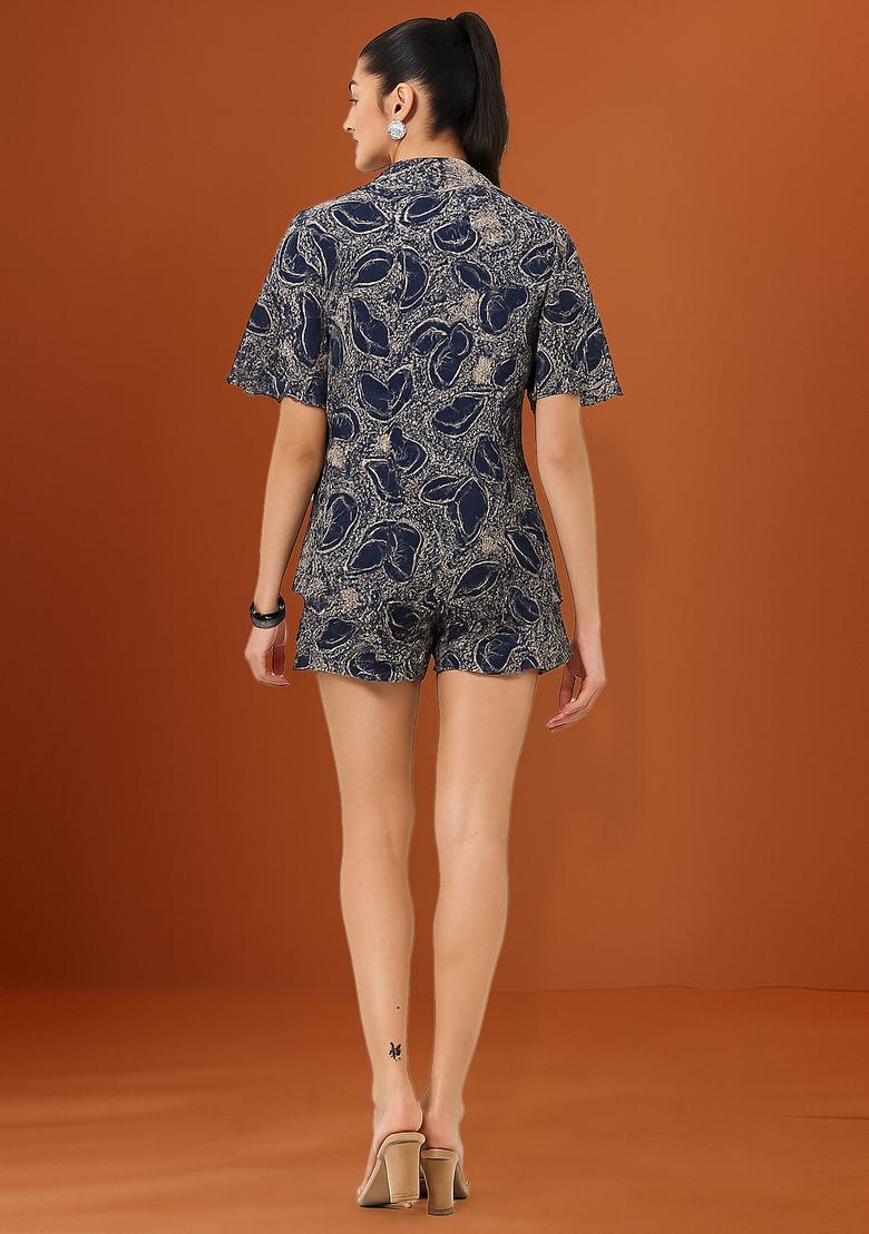 Blue Lace Denim Jacket Cords - Indya