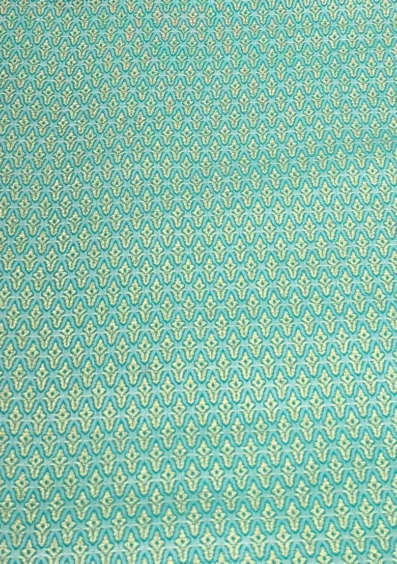 Green Embroidered Brocade Dress - Indya