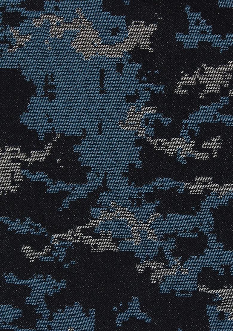 Blue Jacquard Denim Co-Ord Set - Indya