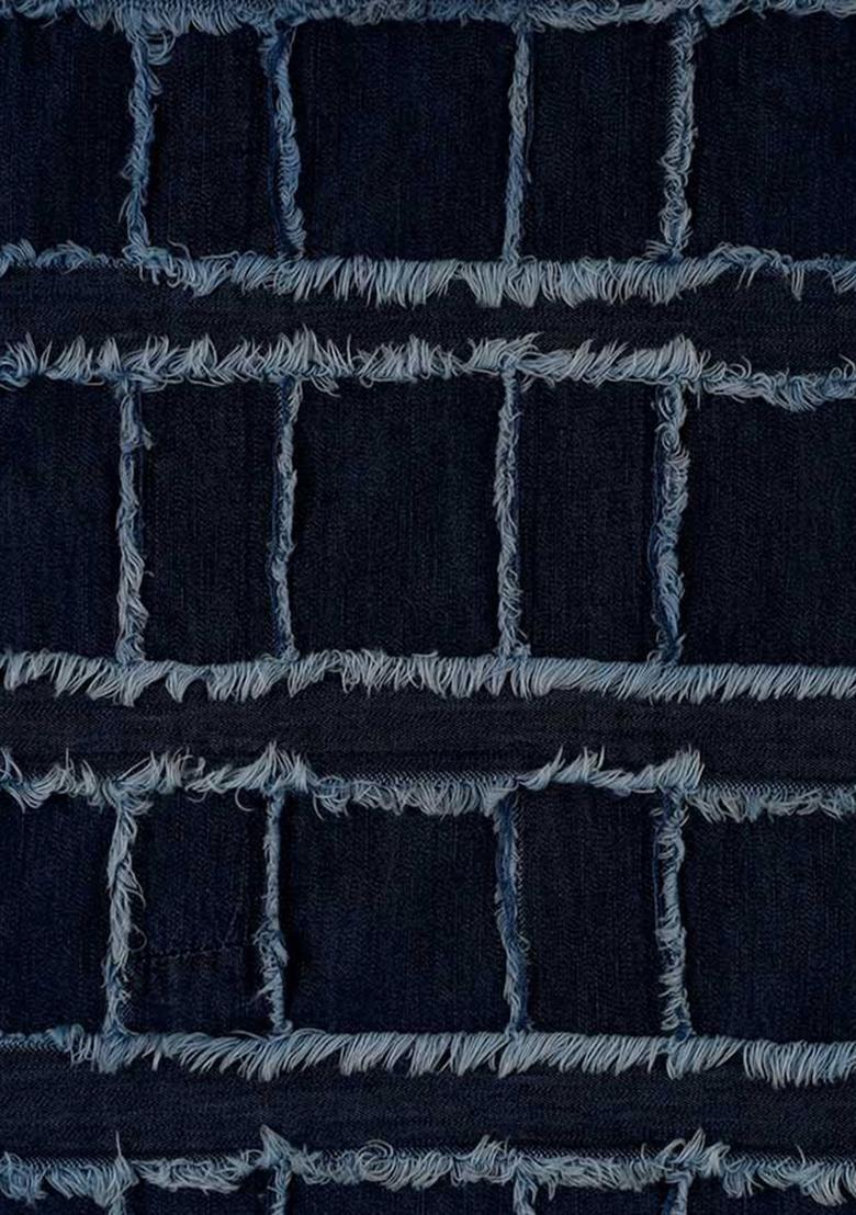 Dark Blue Patchwork Cotton Denim Co-Ord Set - Indya
