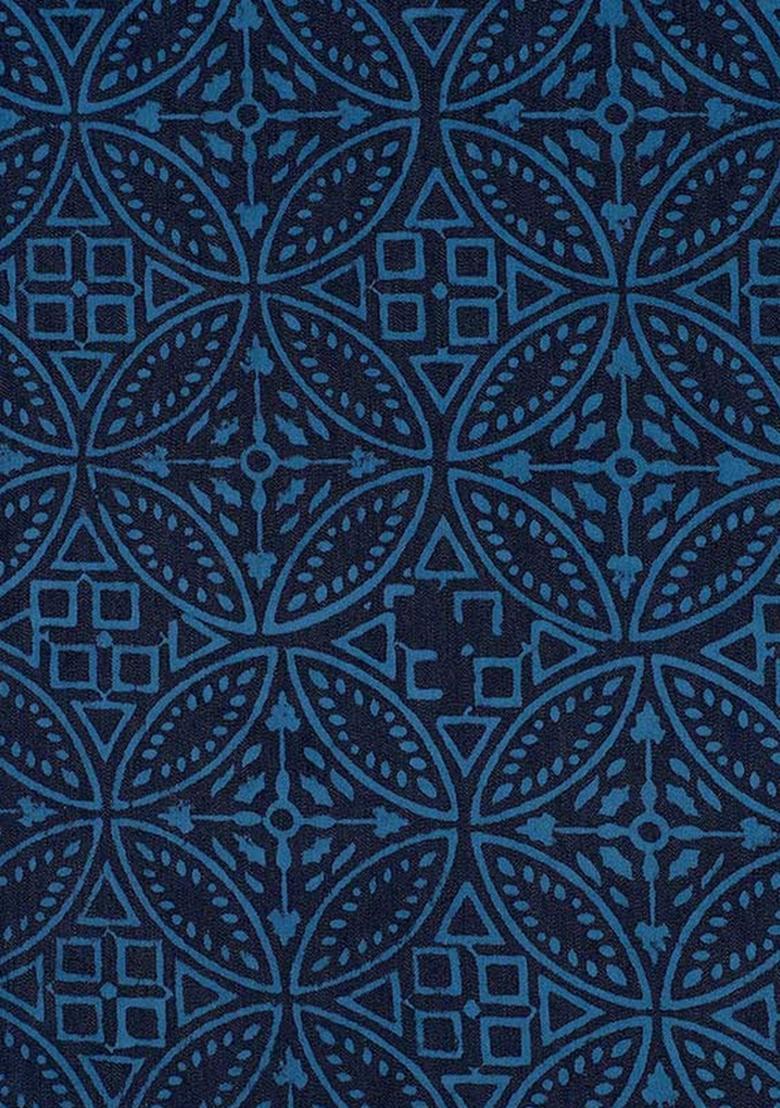 Blue Printed Denim Co-Ord Set - Indya