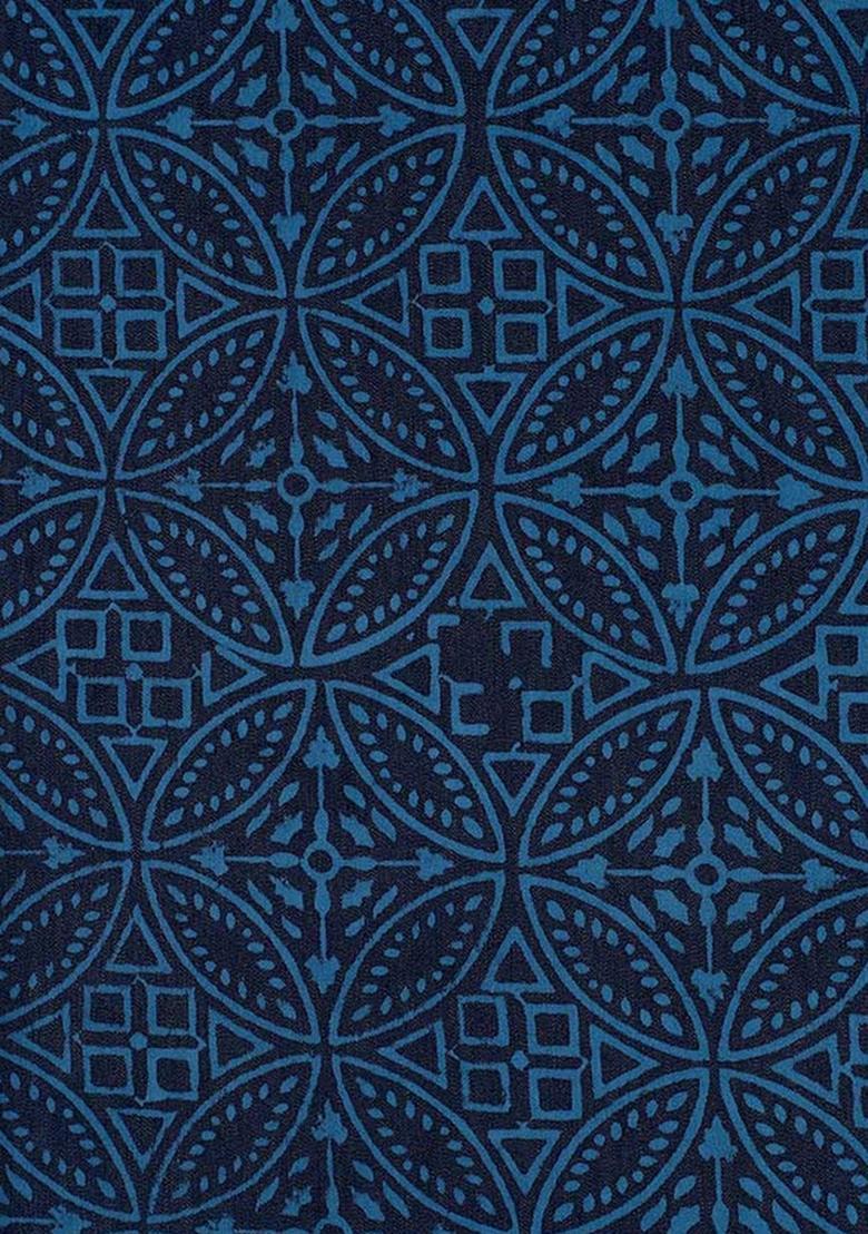 Blue Printed Denim Co-Ord Set - Indya