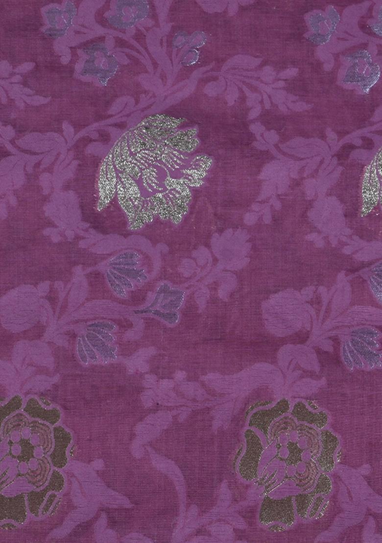 Pink Embroidered Brocade Blazer Cords - Indya