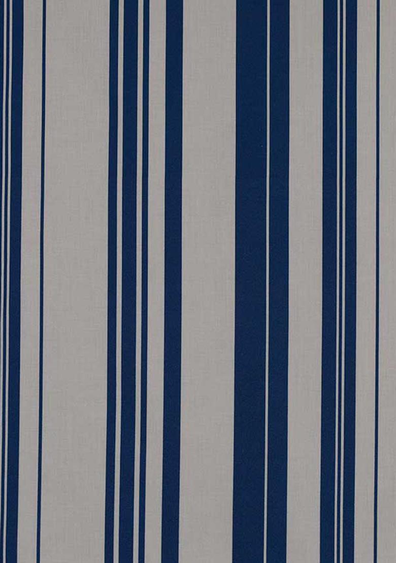 Blue And White Poplin Striped Dress - Indya