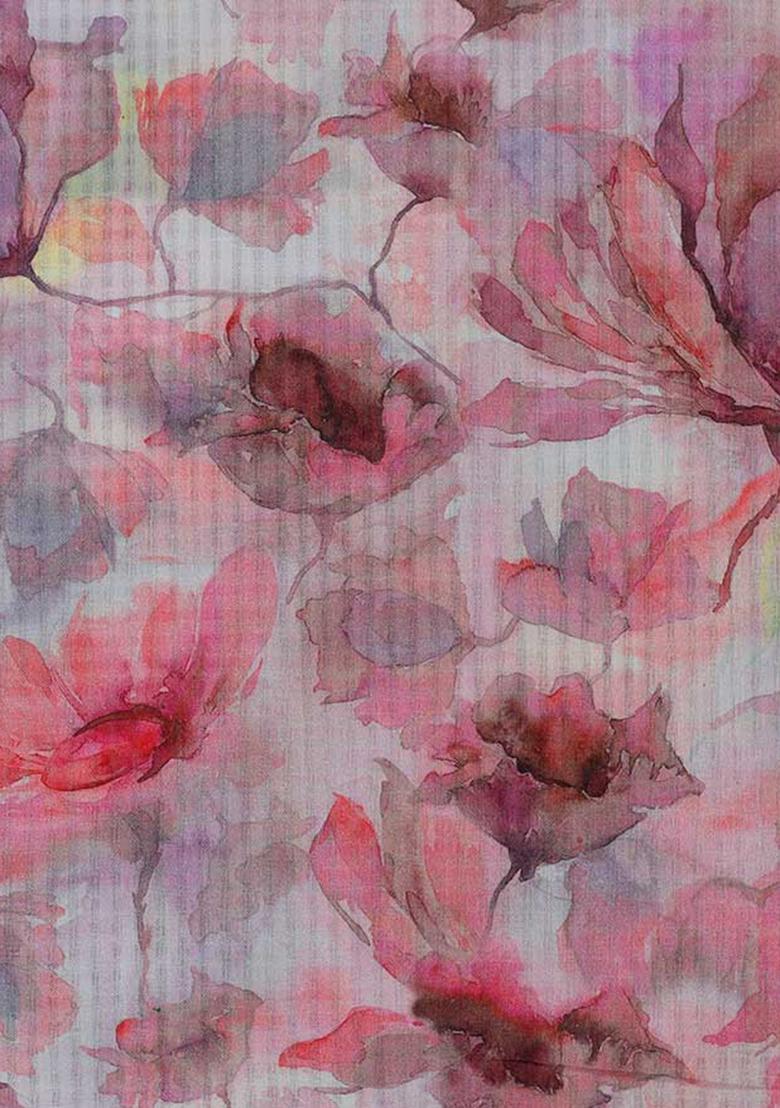 Pink Cotton Floral Printed Dress - Indya