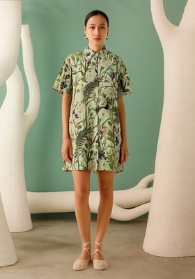 Multicolor Cotton Floral Printed Dress