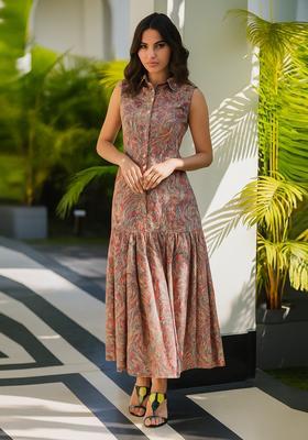 Multicolor Cotton Abstract Printed Dress