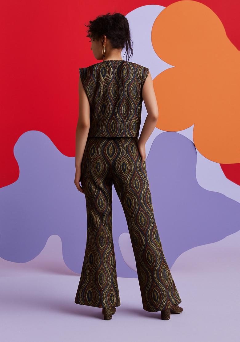 Multicolor Poplin Abstract Printed Co-Ord Set - Indya