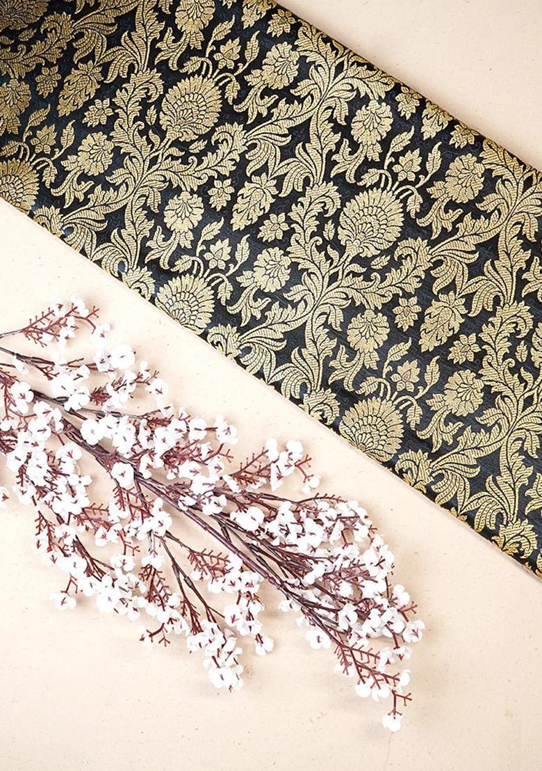 Black Brocade Dress - Indya