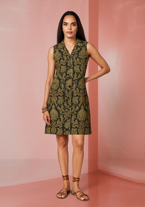 Black Brocade Dress