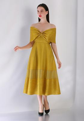 Yellow Brocade Dress