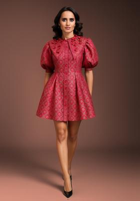 Pink Brocade Dress