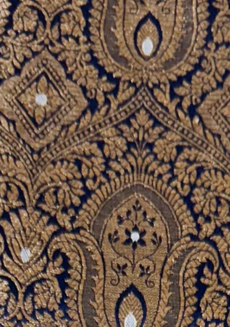 Blue Brocade Dress - Indya