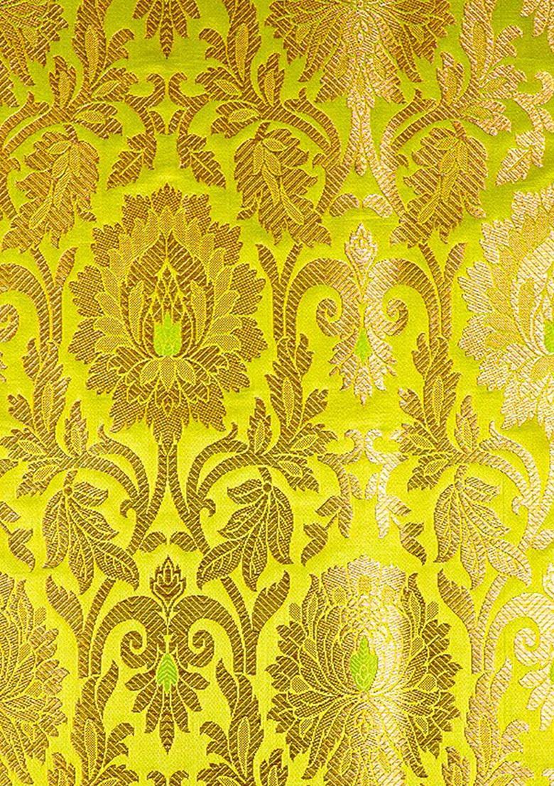 Lemon Yellow Brocade Dress - Indya