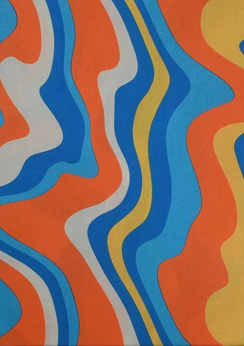 Multi Color Abstract Print Cotton Dress - Indya