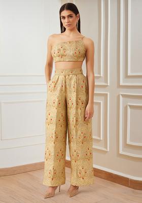 Beige Brocade Co-Ord Set