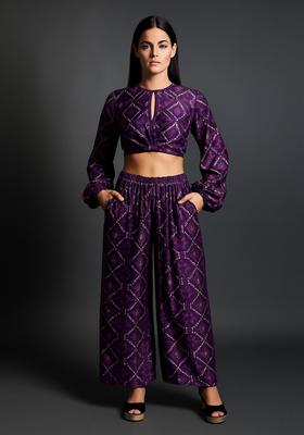 Purple Brocade Co-Ord Set