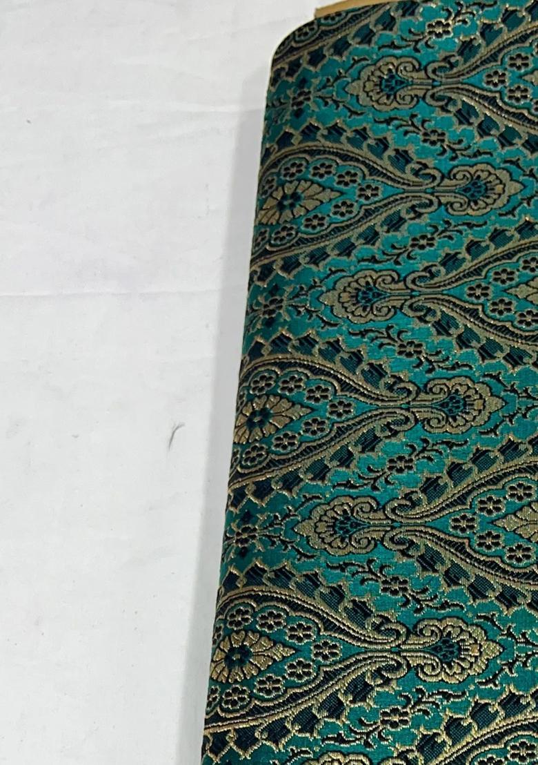 Teal Blue Brocade Co-Ord Set - Indya