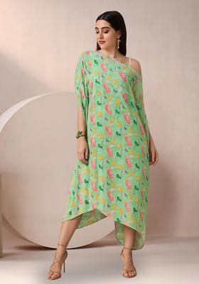 Mint Green Floral Print Chinon Fusion Set