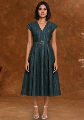 Blue Brocade Dress