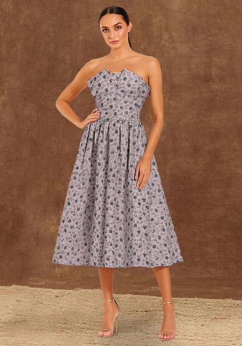 Pink Brocade Dress