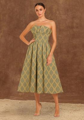 Green Brocade Dress