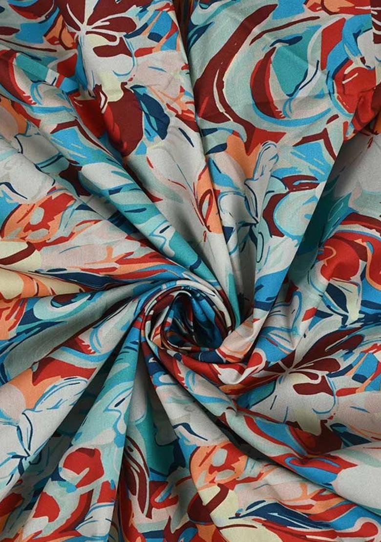Multicolor Poplin Abstract Printed Co-Ord Set - Indya