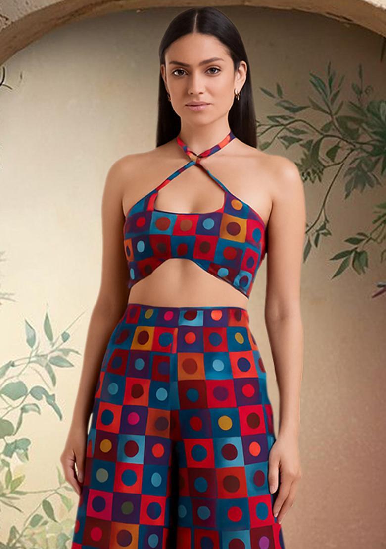 Multicolor Poplin Abstract Printed Co-Ord Set - Indya