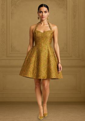 Green Brocade Dress