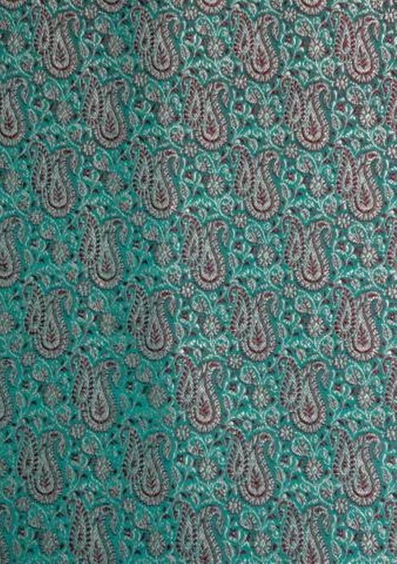 Sea Green Brocade Dress - Indya