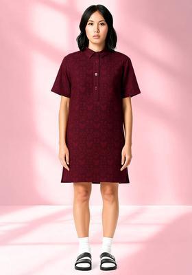 Red Brocade Dress