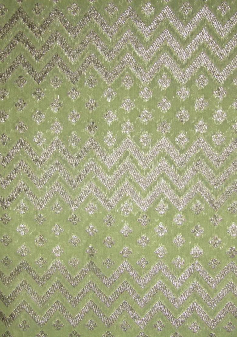 Mint Green Brocade Dress - Indya