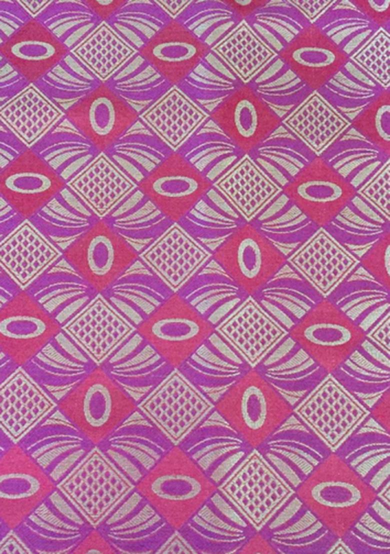 Pink And Purple Brocade Dress - Indya