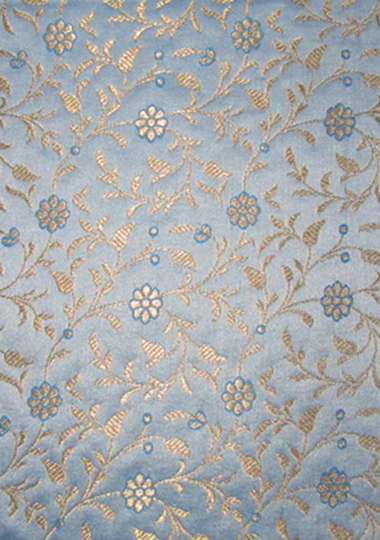 Light Blue Brocade Dress - Indya