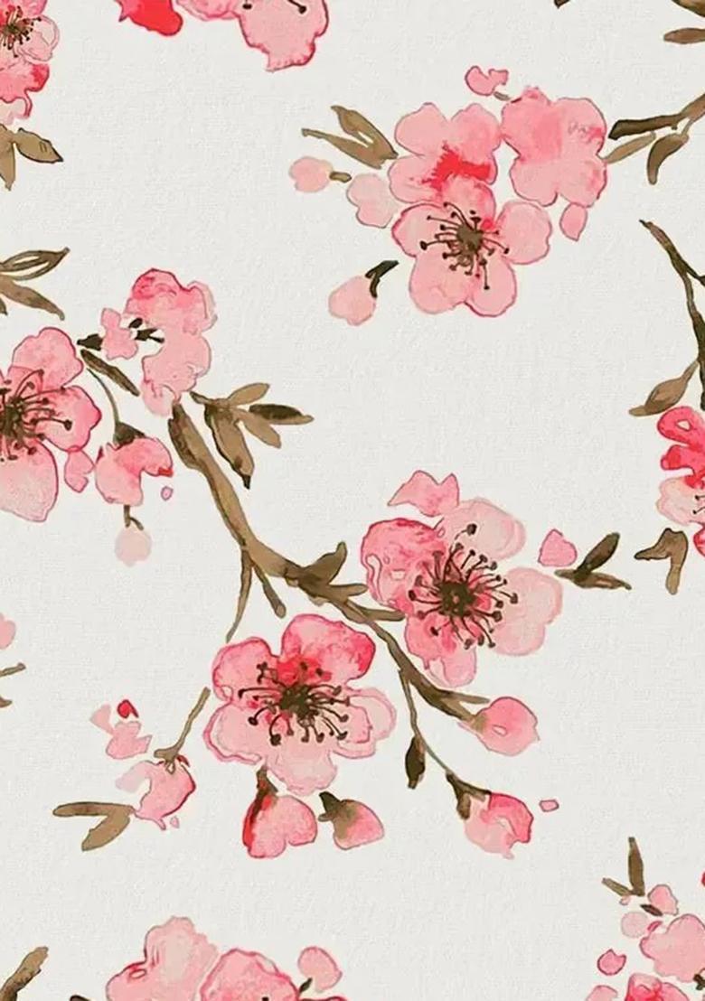 White Satin Floral Printed Fusion Set - Indya