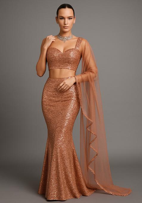 Pink Sequin Net Fusion Set