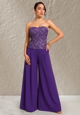 Blue Sequin Net Fusion Set