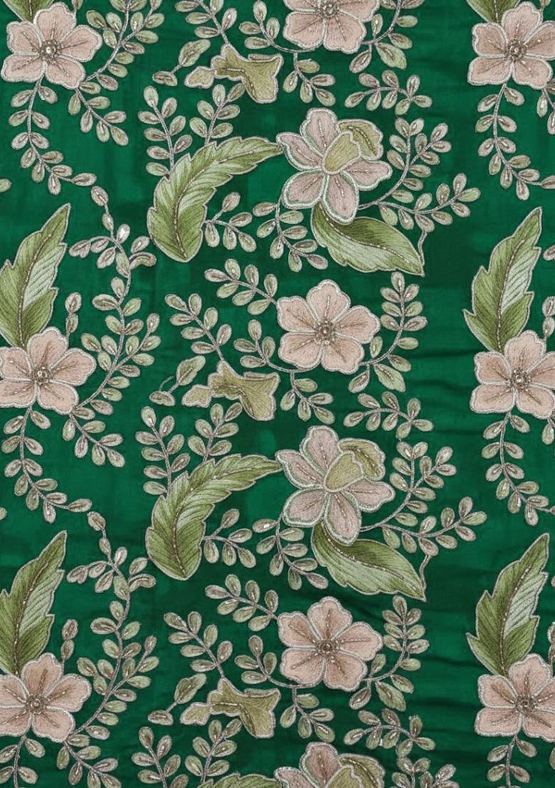 Teal Green Floral Print Crepe Sharara Set - Indya