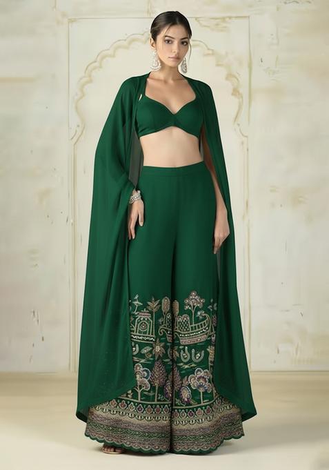 Green Embroidered Tissue Fusion Set