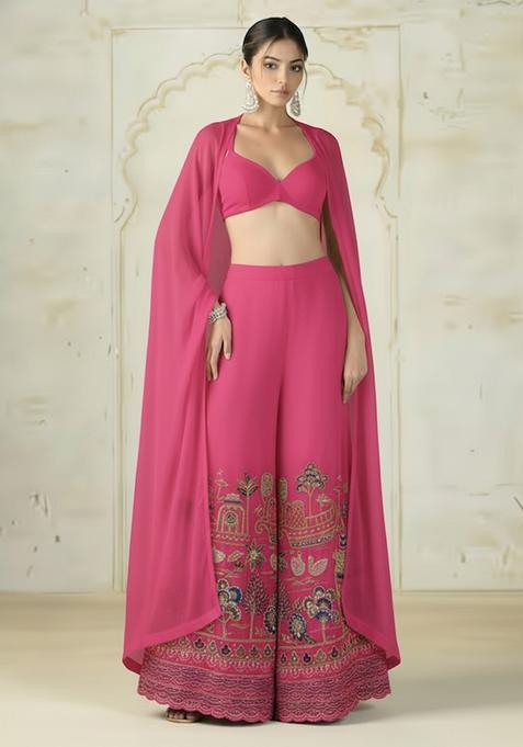 Pink Embroidered Tissue Fusion Set