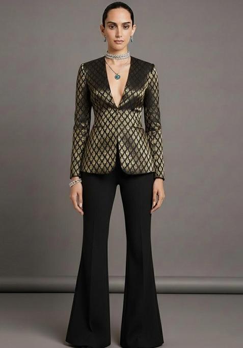 Black Brocade Fusion Set