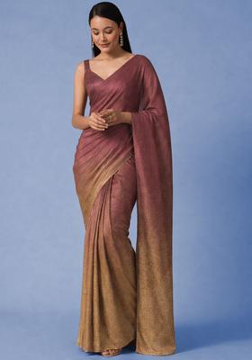 Multi Color Tissue Soild Pre Draped Saree Set