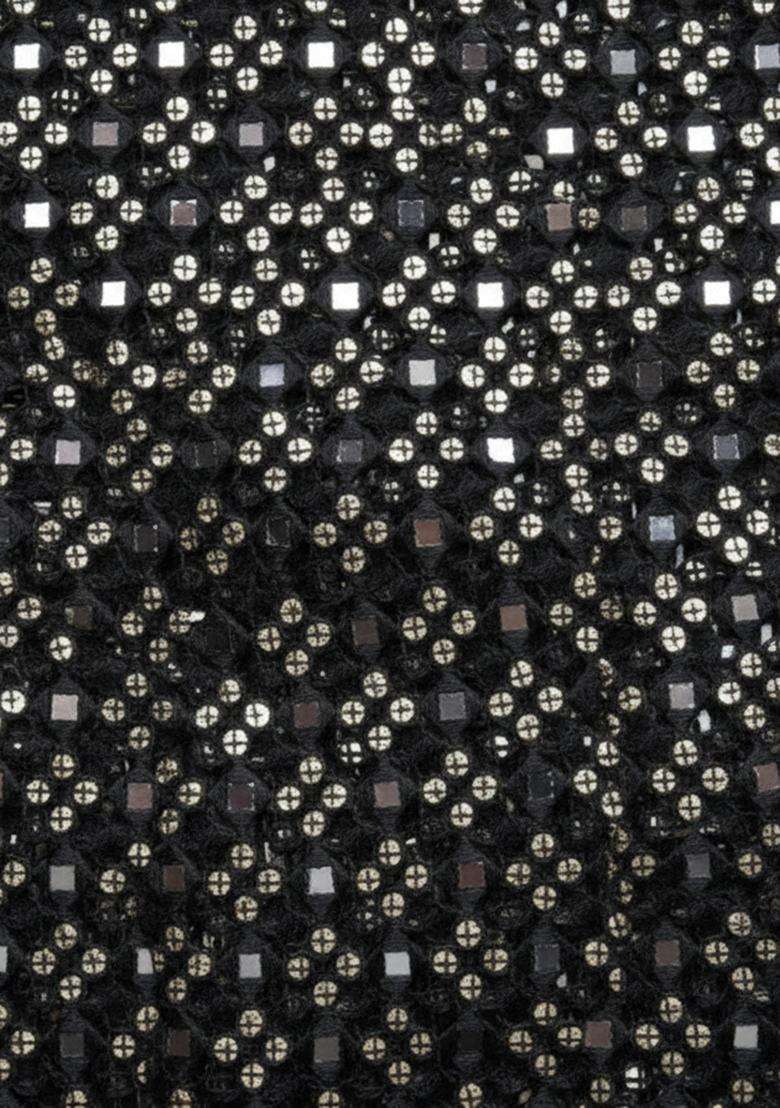 Black Sequin Work Net Sharara Set - Indya