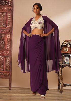 Purple Floral Print Tissue Fusion Set