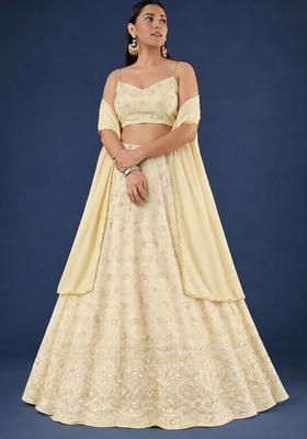 Yellow Zari Tissue Lehenga Set