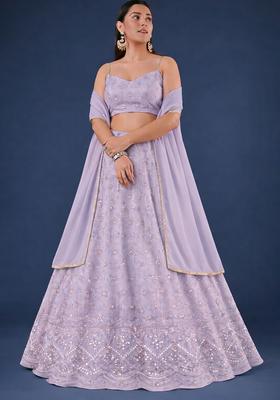 Lavender Zari Tissue Lehenga Set
