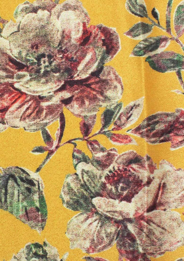 Yellow Floral Print Silk Blend Sharara Set - Indya