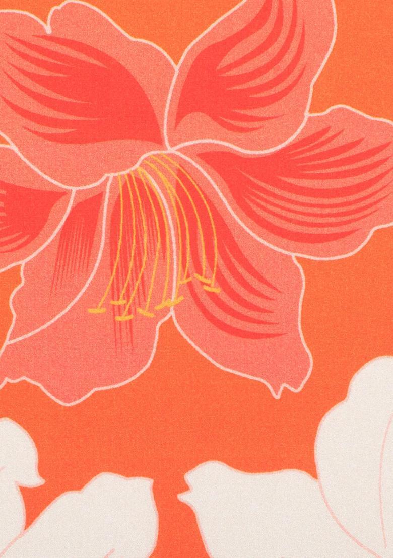 Orange Floral Print Silk Blend Sharara Set - Indya