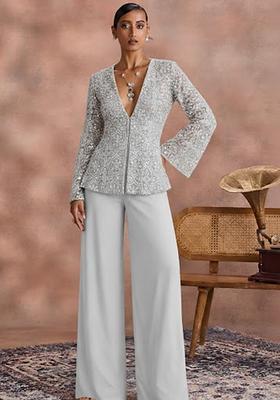 White Sequin Shimmer Fusion Set