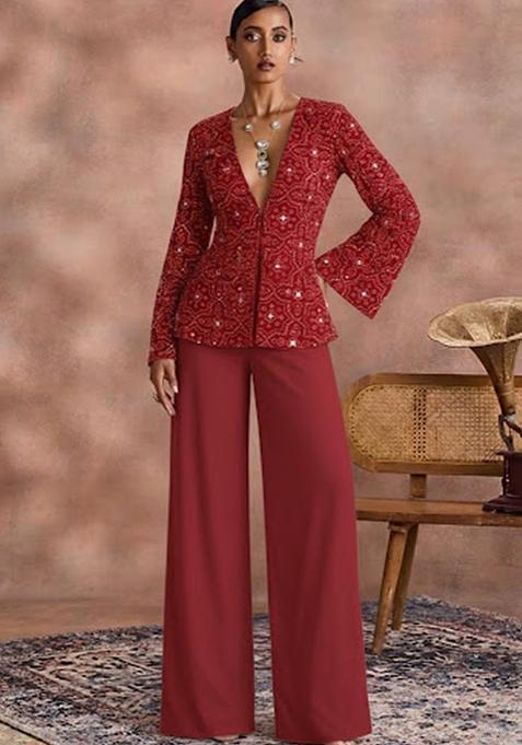 Red Sequin Shimmer Fusion Set